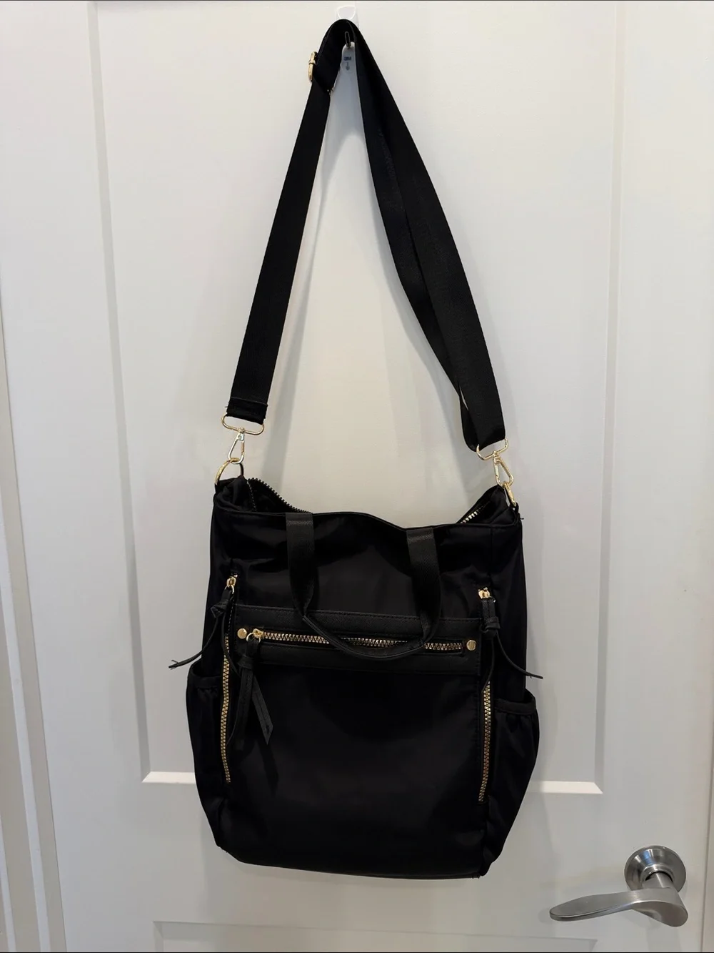 Laundry By Shelli Segal Black Nylon Laptop Tote with Gold Hardware